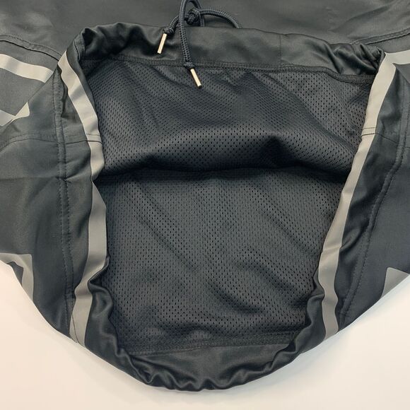 Champion Sweatshirt Mens Small Black Mesh Lining Drawstring High Neck Big C Logo - Picture 7 of 11